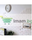 Самозалепващ 3D тухлен тапет бял цвят
